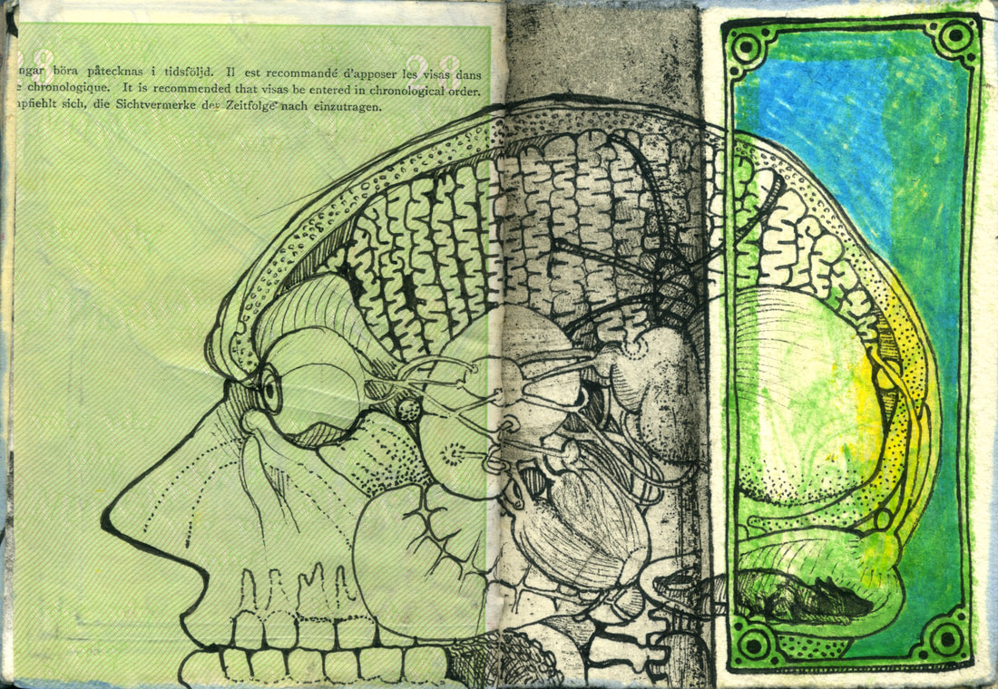 Staffan Gnosspelius sketchbook drawing (skull)